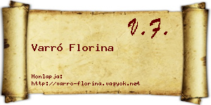 Varró Florina névjegykártya